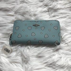 Coach Western Hearts Blue Wallet
